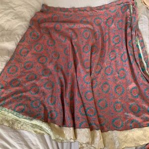 DGY Darn Good Yarn Sari Silk Wrap Skirt